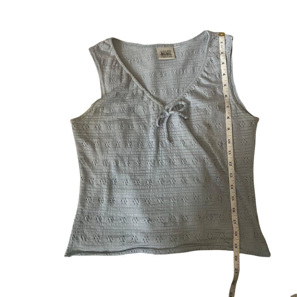 Jason Maxwell 90s Baby Blue Tank Top Bow Front Country Y2K Cottagecore